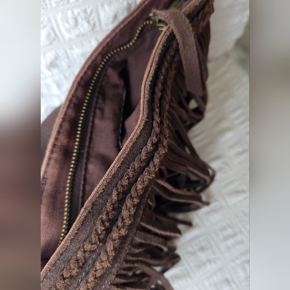 American Eagle Outfitters Dark Brown Fringe Crossbody Bag - Picture 4 of 7